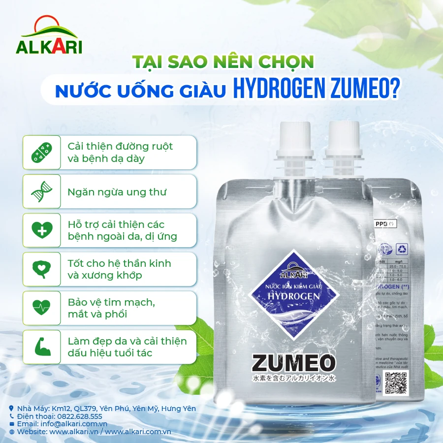 Tại sao nên chọn Nước uống giàu Hydrogen ZUMEO?